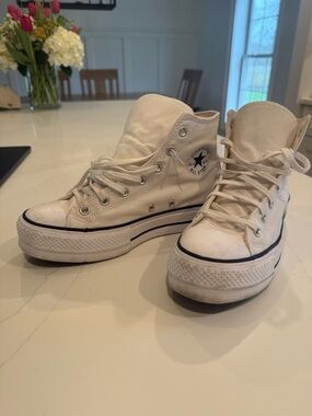 Converse White High-Top Platform Sneakers